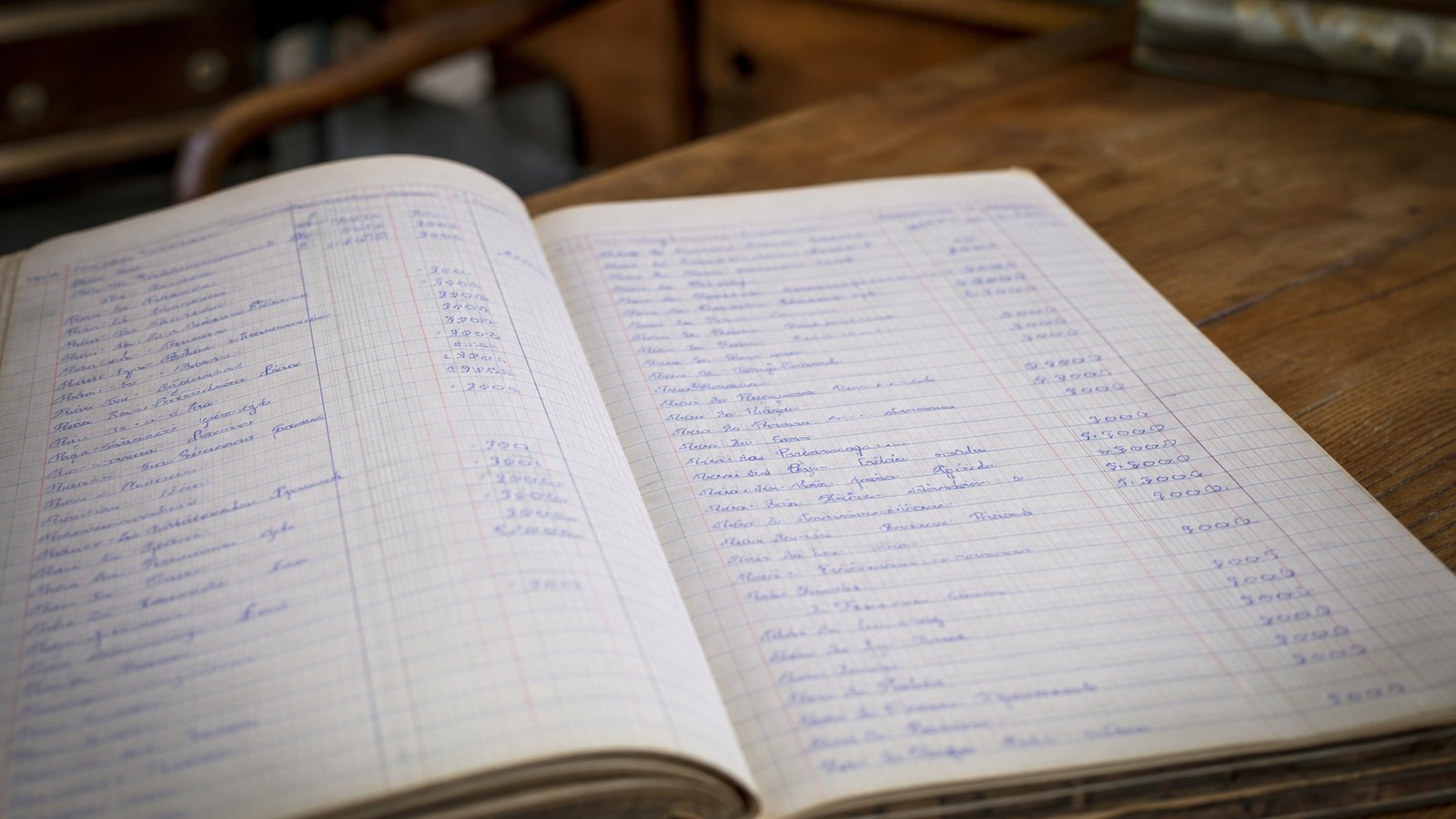 Registre et documents de suivi dans une boutique